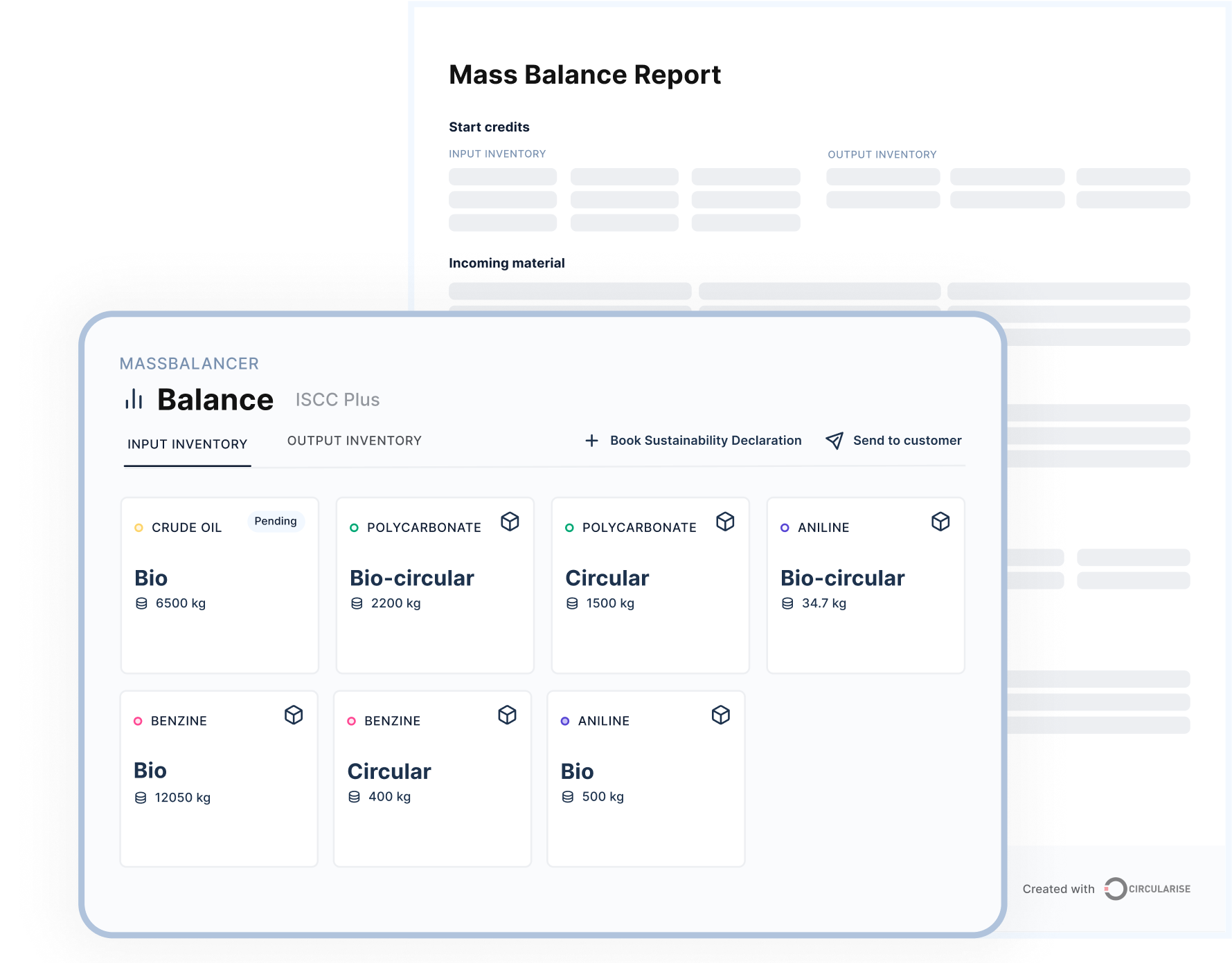 Circularise mass balance bookkeeping software plaform