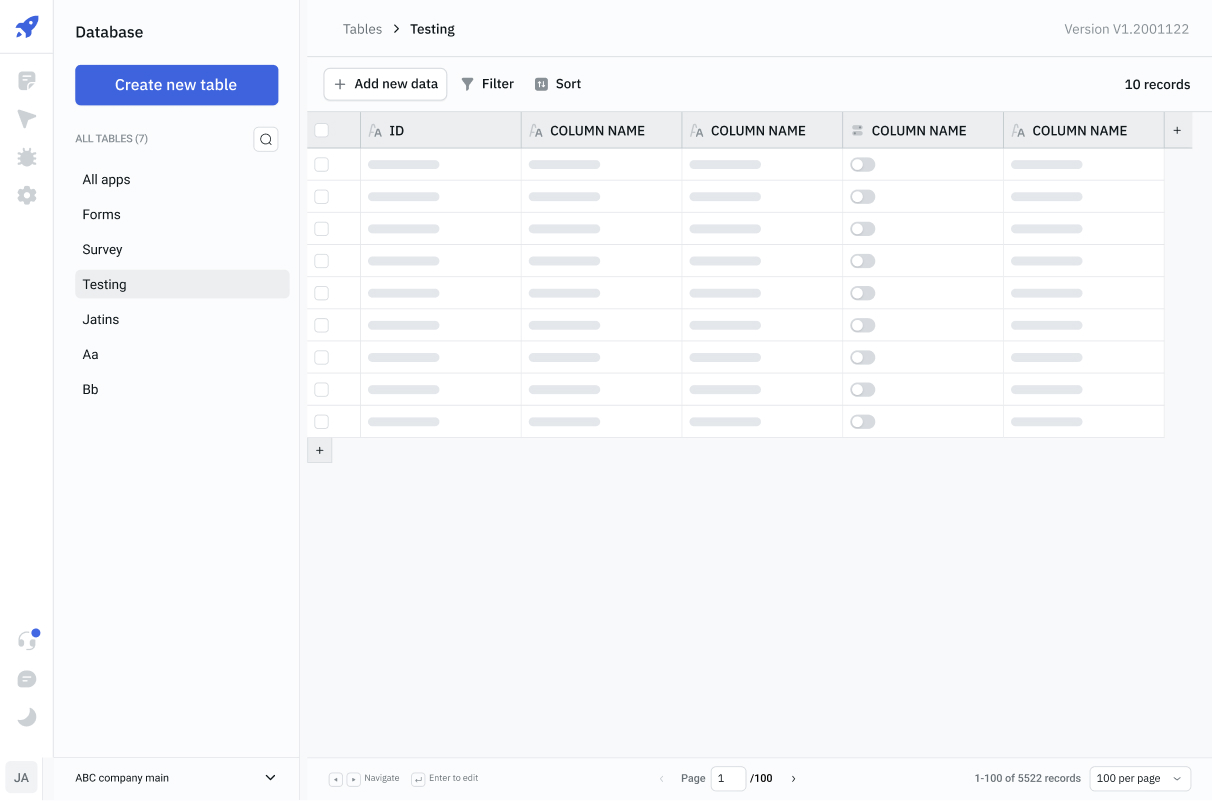 Built-in database