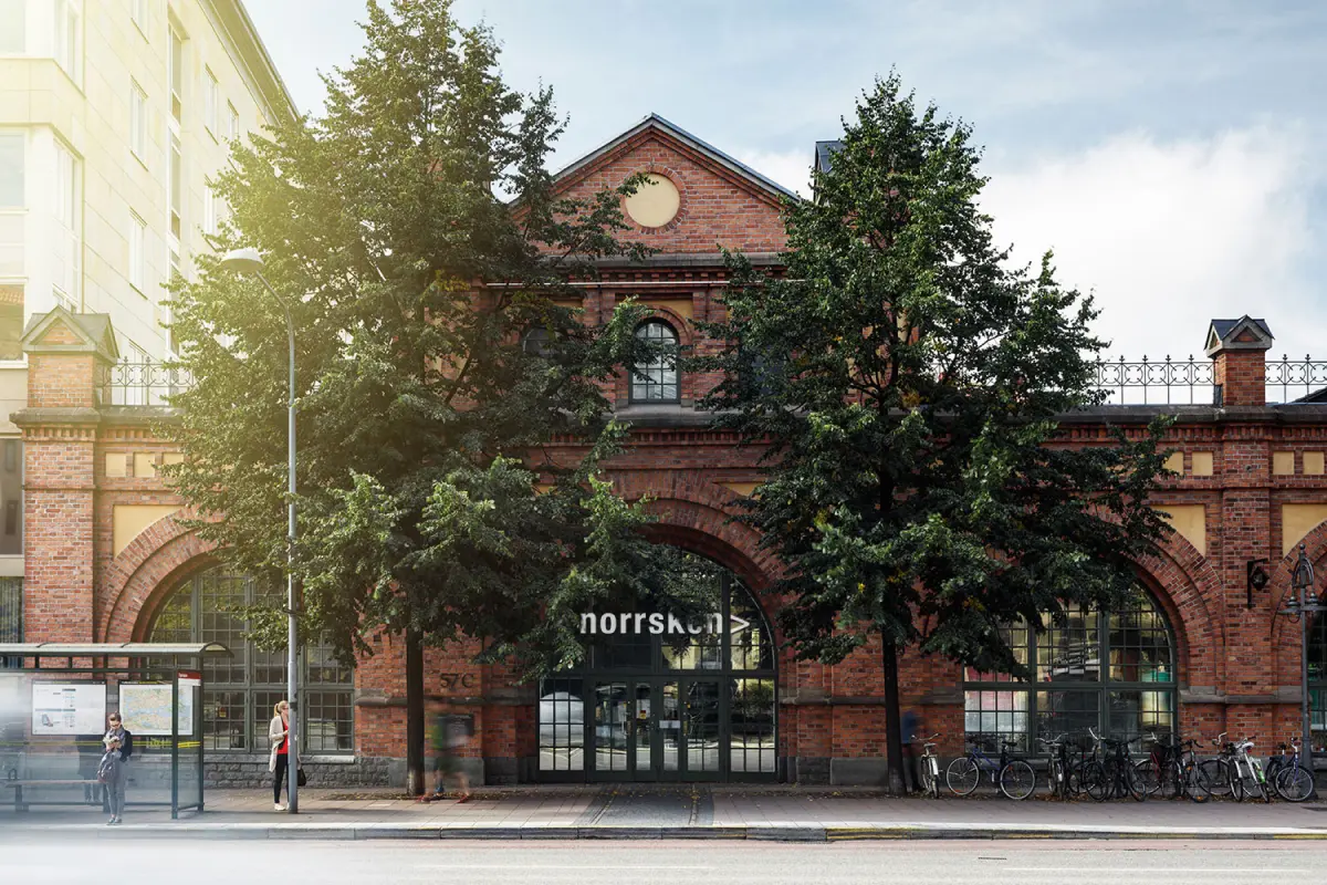 Picture of a large old brick building in Stockholm
