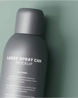 A image of a grey hairspray bottle