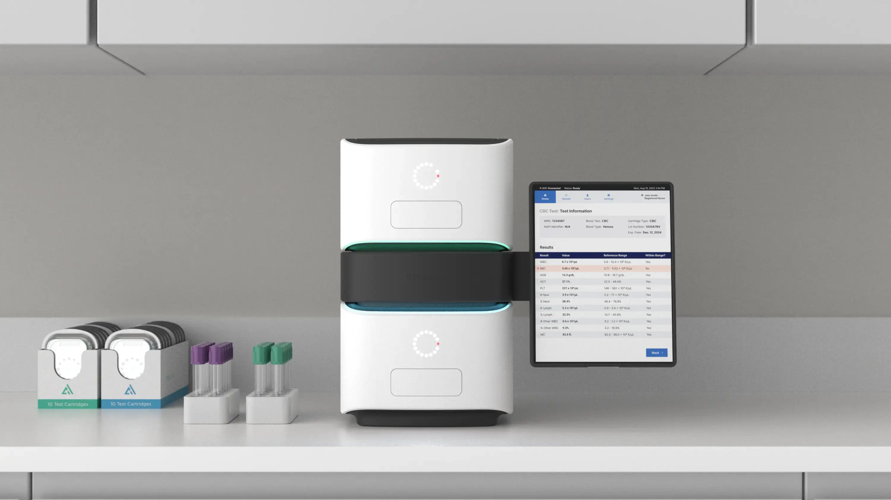 Chronus Health Blood testing device in context