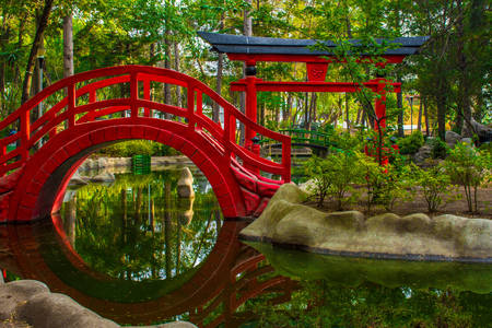 Bridge at Masayoshi Ohira Park in Mexico City