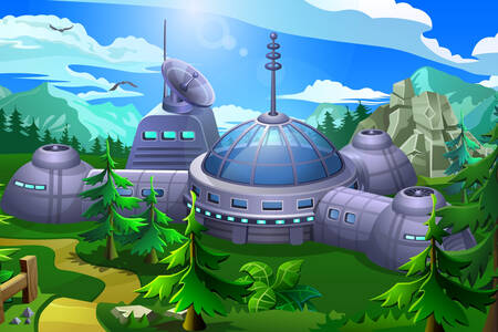 Cidade do futuro sob a cúpula