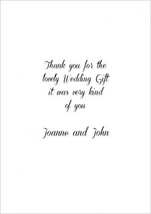 Thank You Card Quotes For Wedding Gifts ~ Wedding Gift Thank You Cards