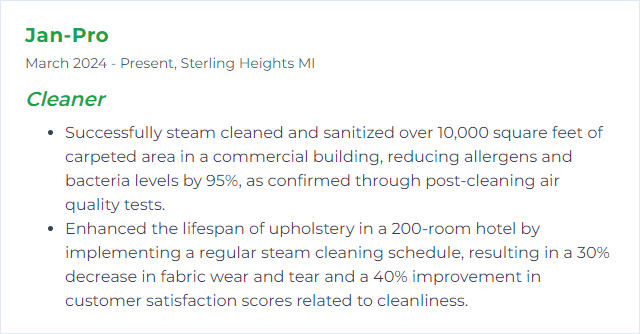 How to Display Steam Cleaning Skills on Your Resume