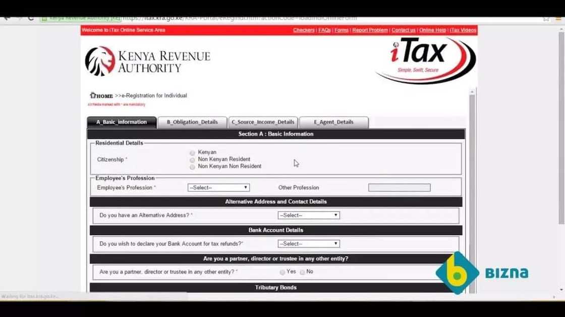 KRA pin application procedure- basic information