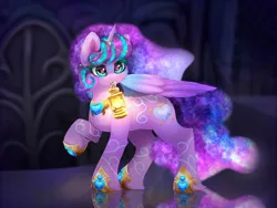 Size: 2000x1500 | Tagged: safe, artist:taiweiart, derpibooru import, princess flurry heart, alicorn, pony, coat markings, facial markings, female, fetlock tuft, heart, heart eyes, hoof shoes, horn, horn jewelry, horn ring, image, jewelry, jpeg, lantern, mare, mouth hold, older, older flurry heart, peytral, princess shoes, ring, solo, wingding eyes