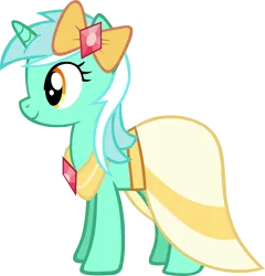 Size: 2863x2982 | Tagged: safe, artist:skalolaz, derpibooru import, lyra heartstrings, pony, unicorn, g4, make new friends but keep discord, clothes, cute, dress, female, gala dress, horn, image, lyrabetes, mare, my little pony, png, smiling, solo, vector