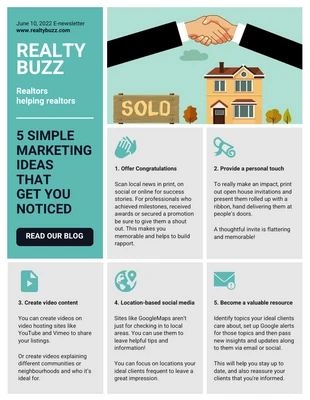 Free  Template: Real Estate Marketing Ideas Email Newsletter Template