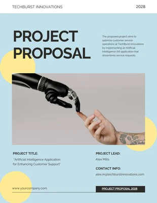 Free  Template: Blue & Yellow Bubbly Project Proposal Template