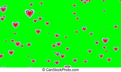 Flying cheerful hearts on green screen. cute love video background for  party, birthday celebration, 4k video. | CanStock