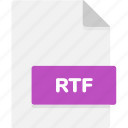 extension, file, file format, file formats, format, rtf, type