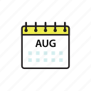 aug, august, calendar, month