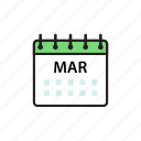 calendar, mar, march, month