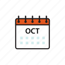 calendar, month, oct, october