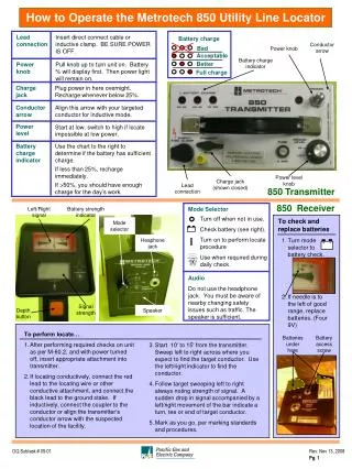 How to Operate the Metrotech 850 Utility Line Locator