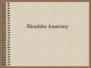 Shoulder Anatomy