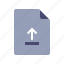 document, file, upload, arrow up 