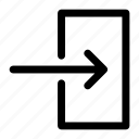 arrival, check, enter, in, log, login, sign icon