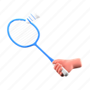 badminton, shuttlecock, racket, racquet, swing, sport, game, hand gesture, finger