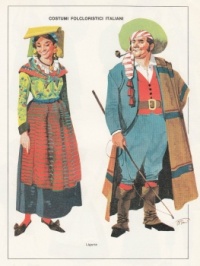 Serie- Italian folkloric costums - Liguria (italian  Riviera)