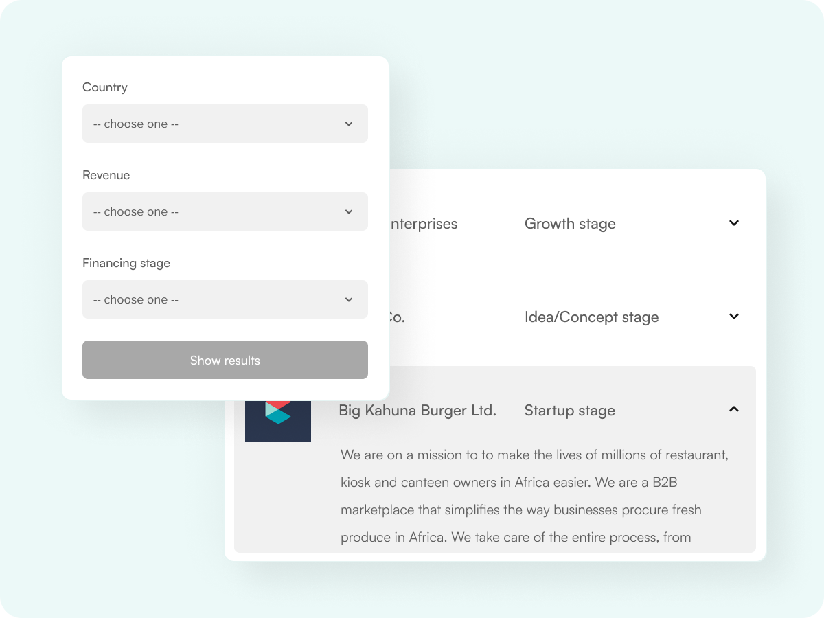 an example of the investor dashboard