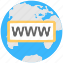 browser, globe, internet, url, www