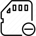 card, minus, sd, data, flash, memory, storage