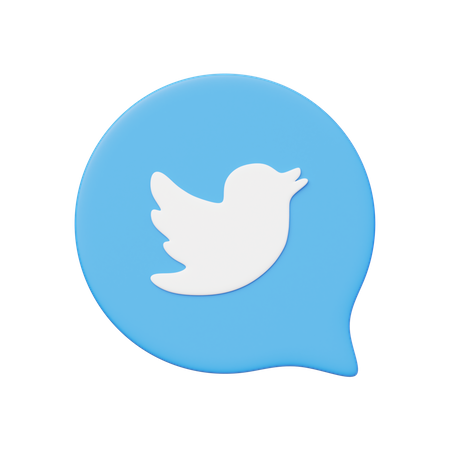 Free Twitter  3D Logo