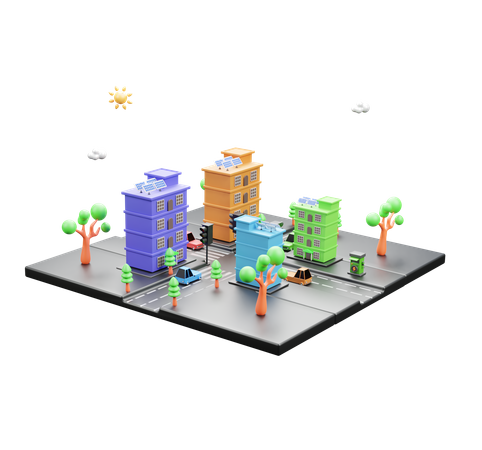 Town  3D Icon