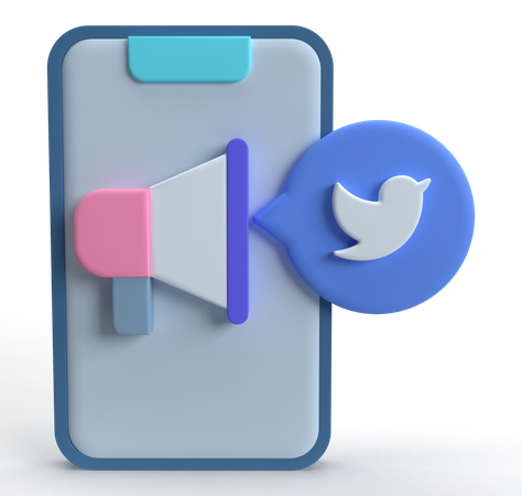 Twitter  3D Icon