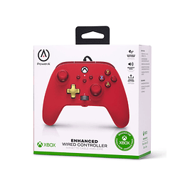 Controlador con cable mejorado para Xbox Series X|S – Rojo