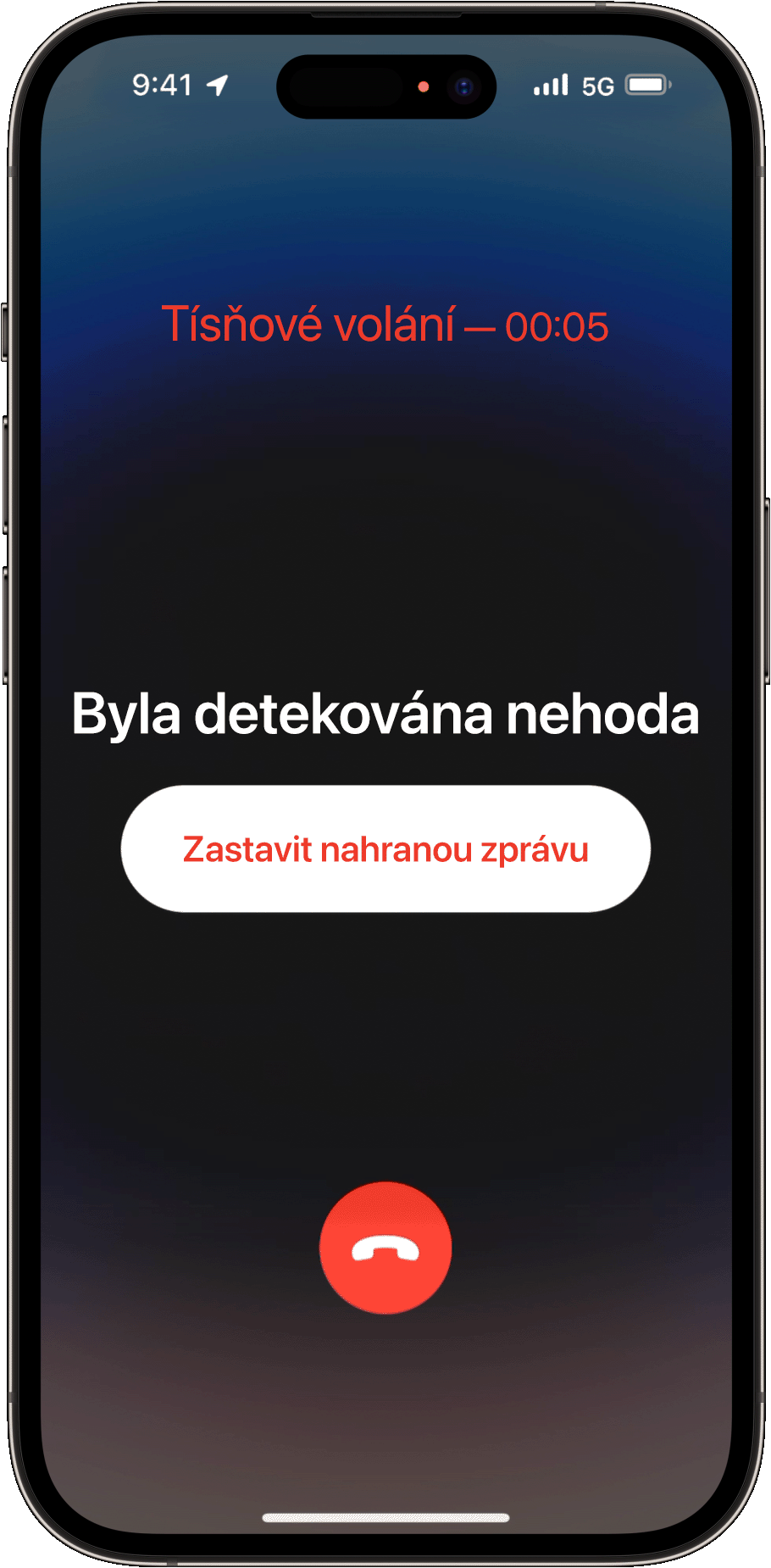 Když nebudete reagovat, iPhone kontaktuje záchranné služby a přehraje nahranou zprávu