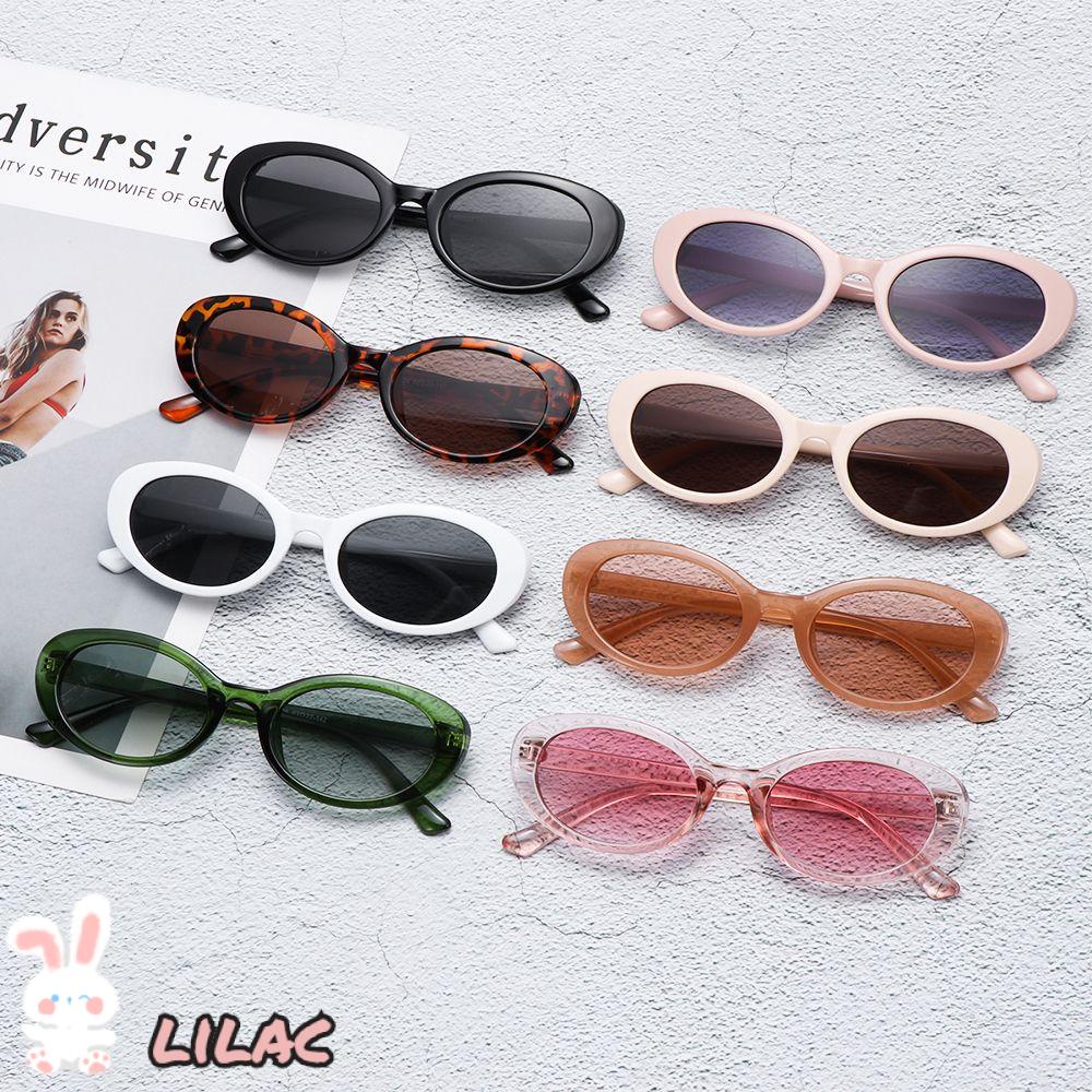 LILAC Fashion Retro Oval Sunglasses UV400 Small Frame Womens Sunglasses Streetwear Jelly Color Gothic Glasses Trending Eyewear Shades