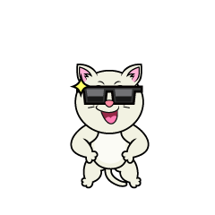Cool White Cat