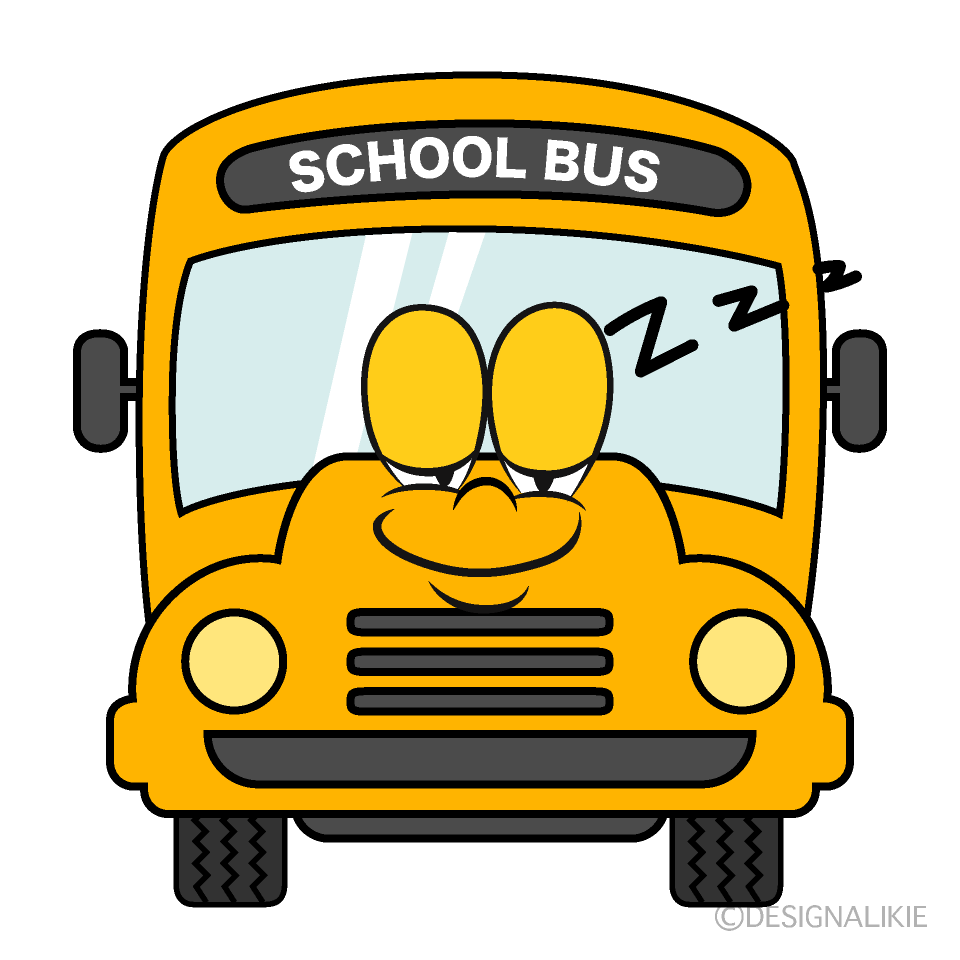 Sleeping School Bus Cartoon Character Image