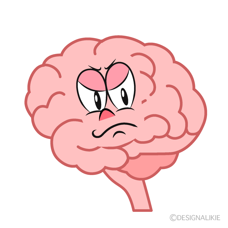 Angry Brain Cartoon Character Image