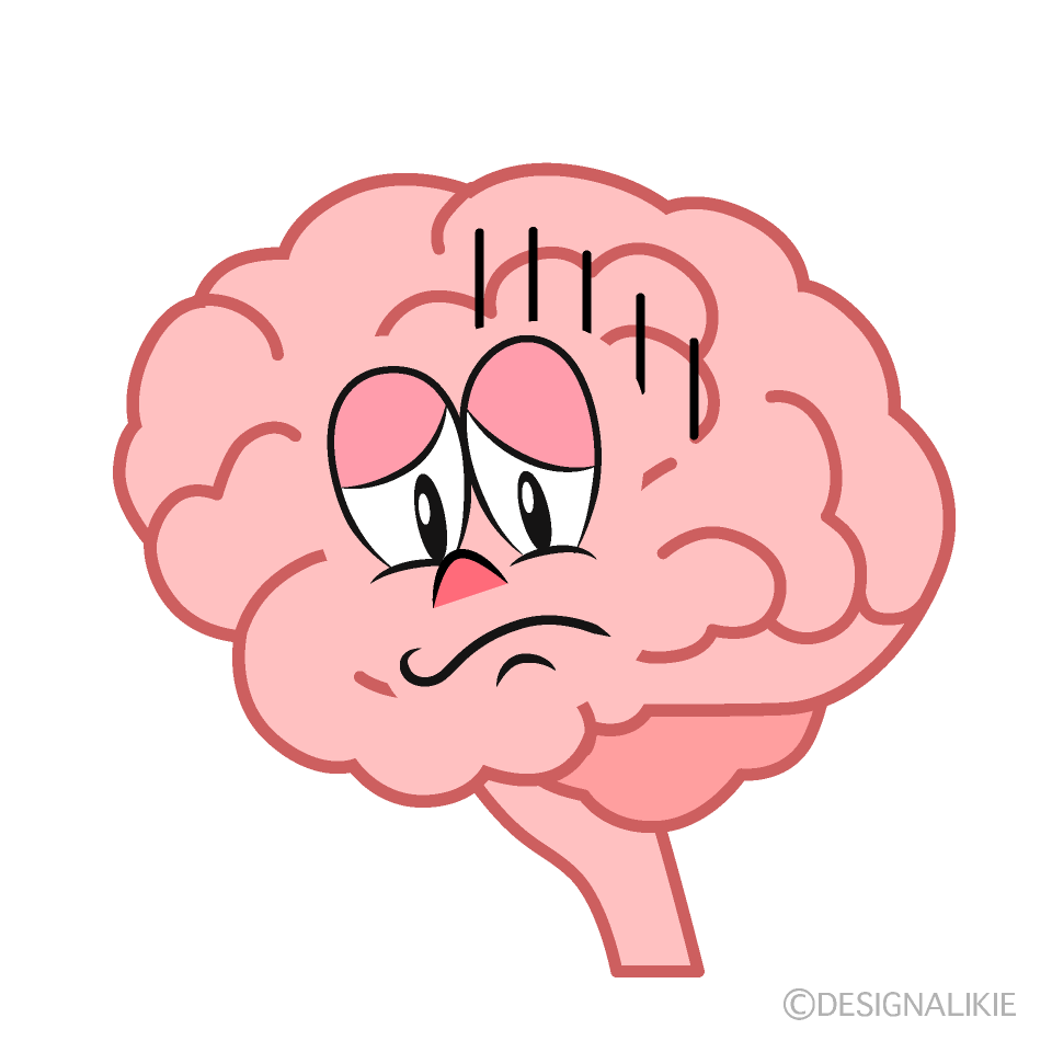 Depressed Brain Cartoon Character Image