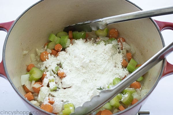 Flour added to veggies