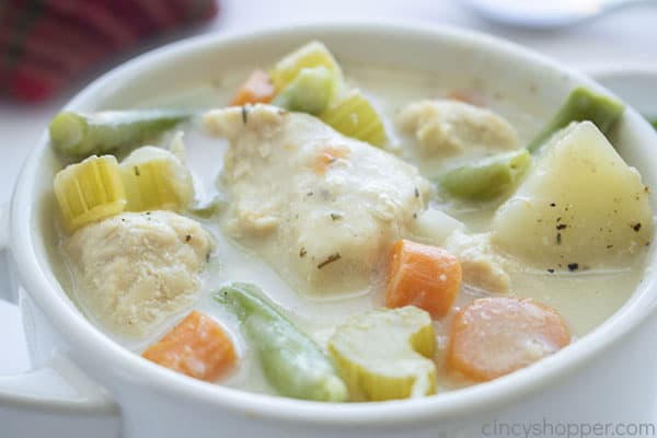 Chicken stew in bowl