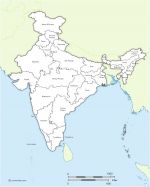 Vector map of Indian states with names and boundaries.