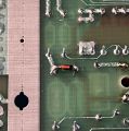 Fig. 4 - A diode has been placed across the upper pads for C13 and C14, with the cathode on C13.