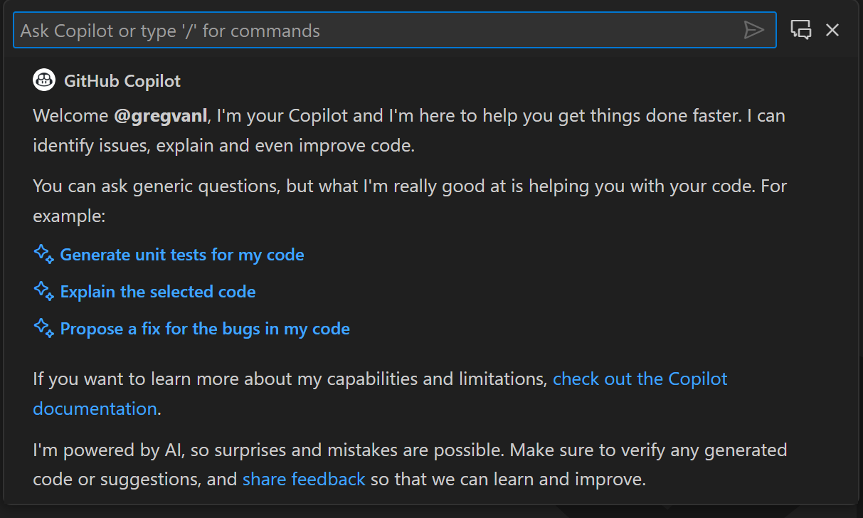 Quick Chat in VS Code