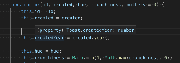 Hovering over a JavaScript variable to see its type information