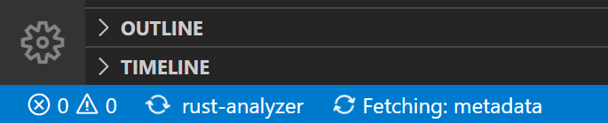 rust-analyzer in progress status in the VS Code Status bar