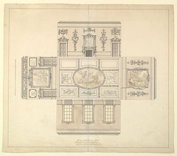 Design for the Dining Room at Kirtlington Park, Oxfordshire