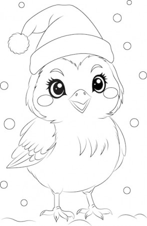 Christmas birds coloring pages