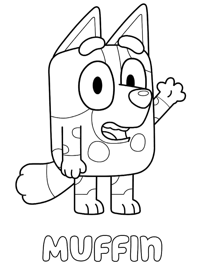 Bluey Coloring Snickers Sketch Coloring Page