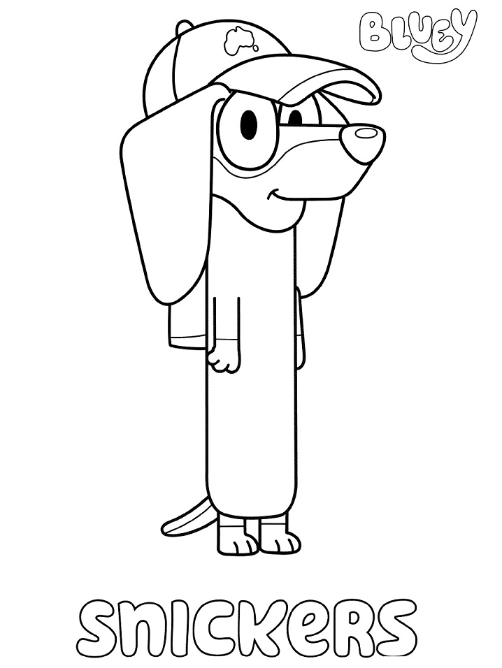 Bluey Coloring Snickers Sketch Coloring Page