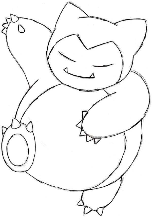 Lazy Snorlax Coloring Page - Free Printable Coloring Pages for Kids